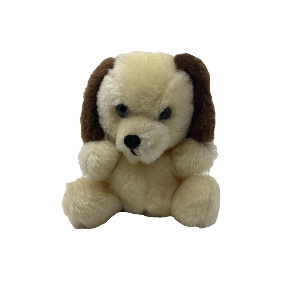 Vtg Dakin Mini Plush Cream Brown Dog Puppy 5" 1979